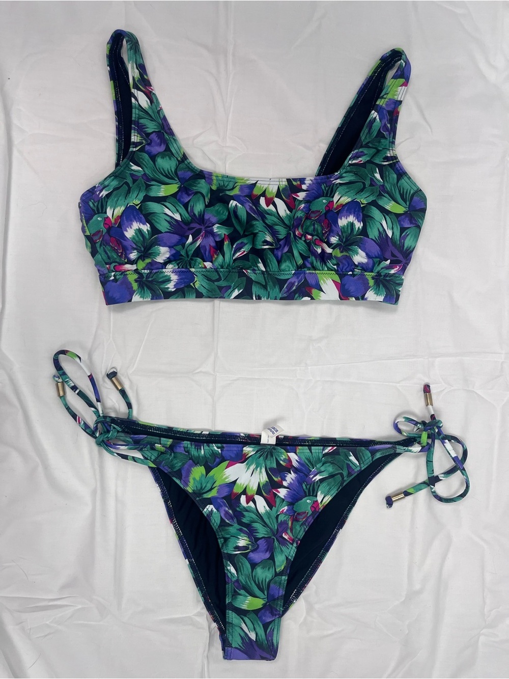 Fair harbor floral bikini sandpiper top and castaway bottom size small